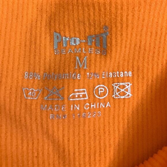 New Pro Fit Orange Seamless Ribbed Tank Top Medium - Picture 4 of 4